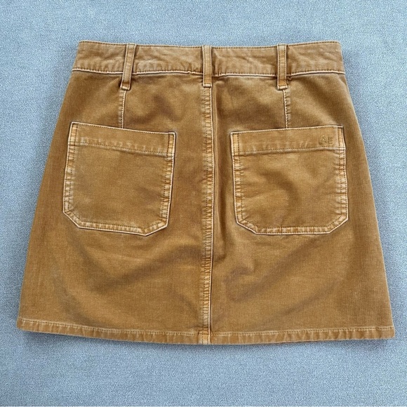 American Eagle High Rise A Line Corduroy Skirt. Gold. Size 0. - Picture 2 of 8